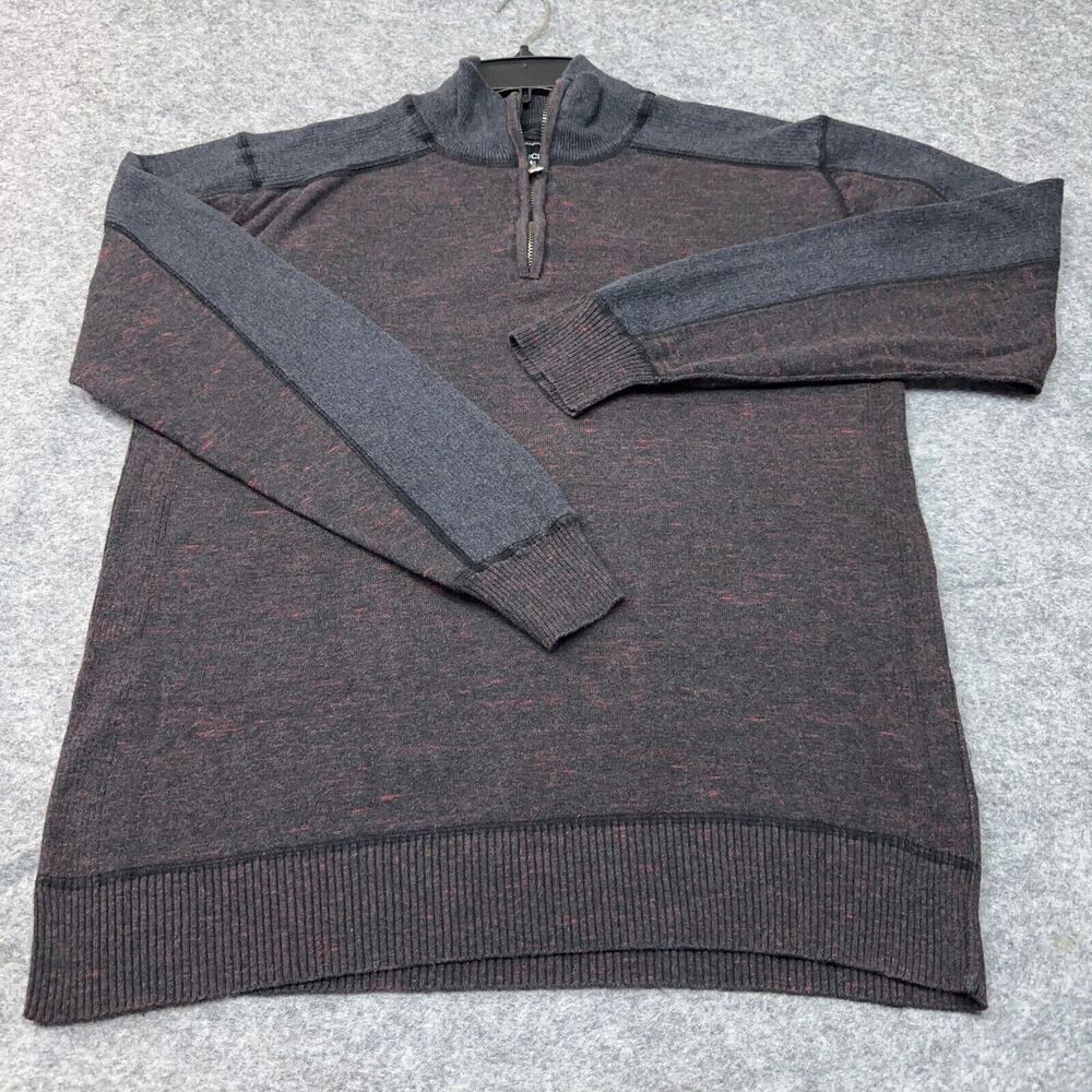 Buckle Black Sweater Mens Large Athletic‎ Fit Colorblock 1/4 Zip Sweatshirt